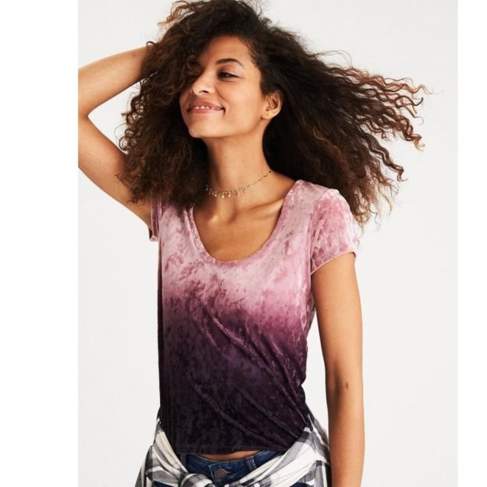 NWT AEO Ombre Velvet Top